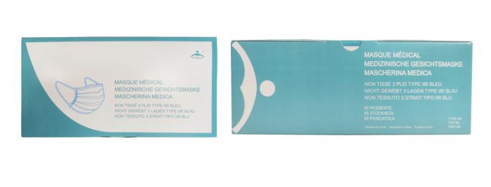 Masque non tissé médical 3 plis type IIR – Carton de 60 Boîtes de 50 pcs – Image 3