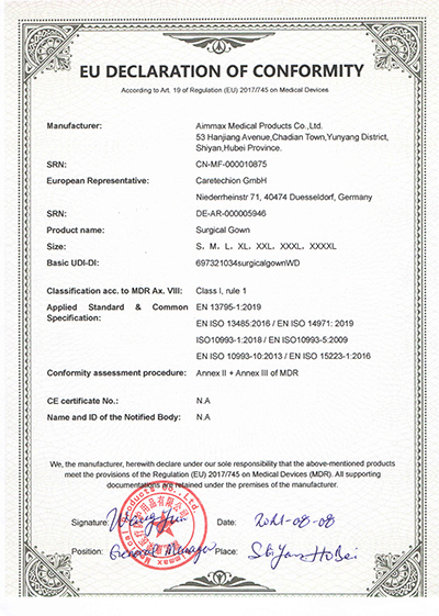 20210830_Aimmax_CE.Declaration_MDR-Surgical.gown-en