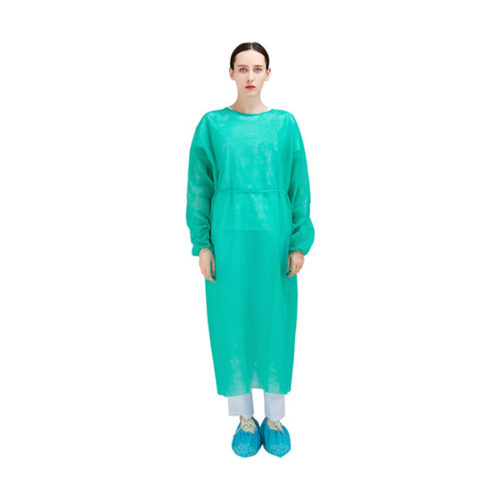 Blouse d'isolation Non Tissée L - PP 25 g/m2 - Verte - Carton de 10 sachets de 10 pcs