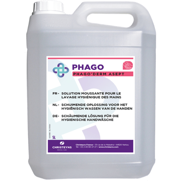Savon liquide désinfectant pour lavage des mains Phago'Derm - Bidon de 5L